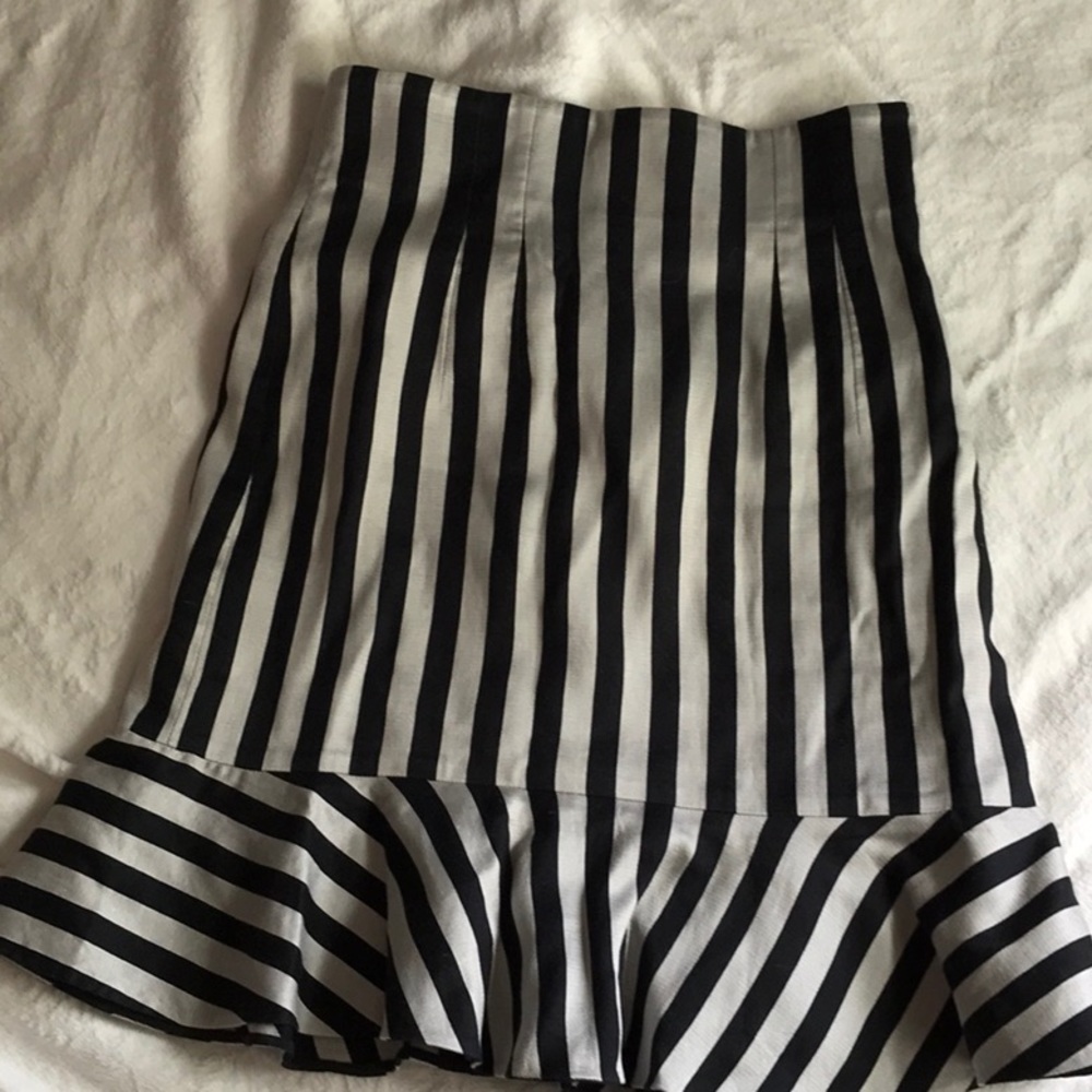 Dolce & Gabbana stripe skirt in silver and black